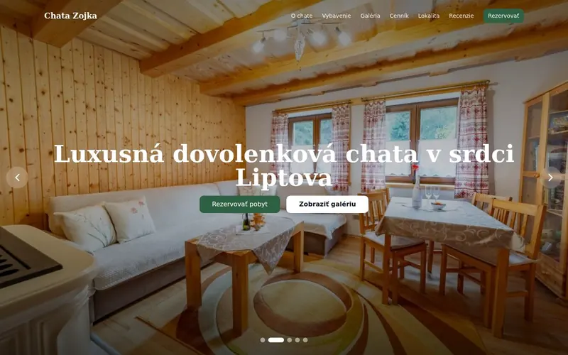 Snímka webu chatazojka.sk